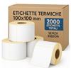 Terryshop74 4 Rotoli di Etichette adesive 100x100 Termica senza Ribbon Da 500 Pezzi Totale etichette 2000 Pezzi