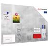 ALLboards Lavagna magnetica in acciaio CEMENTO 60x40cm METALboards lastra adatta per tutti i tipi di calamite + set di accessori GRATIS