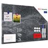ALLboards Lavagna magnetica in acciaio PIETRA SCURA 60x40cm METALboards lastra adatta per tutti i tipi di calamite + set di accessori GRATIS
