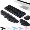 Tuozaiira Poggiapolsi per tastiera a nuvola, 2 pezzi, in memory foam ad alta densità, supporto ergonomico per tastiera e polso, per alleviare il dolore, supporto per ufficio, computer, laptop, giochi, Mac, nero