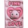 I-TOTAL® - Notebook A5 pagine bianche con copertina 3D, squishy 196 facciate (PIG)