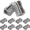 Toyvian Temperamatite in Metallo a 1 Foro con Lama in Acciaio temperato Temperamatite Rettangolare in Metallo con Lama a 1 Foro 10pz (Argento)