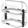 Sicignano Casalinghi Ingrosso Casalinghi Sicignano | Vetrinetta Espositiva Doppia da Bancone, Bianco, 46.5x31.5X40.5h cm - Espositore Neutro per Bar Ristoranti Buffet B&B Colazione Pranzo Cena, Vetrina Porta Dolci - 2 Piani