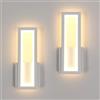Osairous Applique da Parete Interno, 2 Pezzi 16W 1800LM 3000K Bianco 32CM | Lampada da Parete Moderno in Acrilico, Lampada a Muro Bianco Camera da Letto per Soggiorno Corridoio Studio Balcone