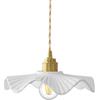 S-Cevada Lampada a Sospensione con Paralume in Ceramica Ondulata Bianca, Lampadario a soffitto da Bar Loft in Ottone Vintage E27 per Sala da pranzo Camera da letto