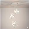 maolo Lampadario Moderno a Sospensione 3 Luci | Design Geometrico con Cubi in Metallo | Attacco E27 | Nero o Bianco Opaco | Illuminazione Industriale per Cucina, Sala da Pranzo, Soggiorno, Ingresso (Bianco)