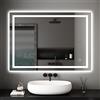 Dripex Specchio Bagno LED 50 x 70 cm Luce Specchio da Bagno con Anti-Nebbia Bianco Freddo 6400K Impermeabile,Smart Touch Retroilluminato Risparmio Energetico