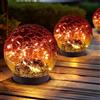 Mayhug 2 pezzi Luci solari da giardino in vetro smerigliato a palla rotonda, decorazione esterna impermeabile, LED calda decorativa per paesaggio, vialetti, cortile, patio, giardino, prato, sentiero