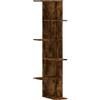 vidaXL Scaffale Angolare Muro Rovere Fumo 36,5x36,5x140cm Multistrato