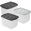 Sicignano Casalinghi Ingrosso Casalinghi Sicignano | Contenitore Organizer Storage Box Scatola Multiuso con Coperchio Colori Assortiti, Plastica Trasparente, Impilabile, Rettangolare - Soggiorno Camera da Letto Vestiti (18 lt, 3)