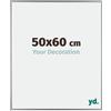yd. Your Decoration - Cornice 50x60 cm - Argento Lucente - Cornice Decorativa Parete in Plastica con Vetro in acryl - Antiriflesso - 50x60 Cornice - Evry