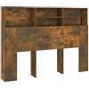 vidaXL Testiera con Scomparti Rovere Fumo 140x19x103,5 cm