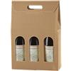 IMBALLAGGI ALIMENTARI PZ 20 SCATOLA PORTA BOTTIGLIA (3 BOTTIGLIE) IN CARTONE ONDULATO BOX FOR BOTTLES BUSTA IN CARTA
