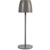 H&H Lampada da Tavolo Eureka in Metallo Tortora 38 cm - Ricaricabile a LED con Touch Dimmer - 3 Temperature Colore (calda, neutra, fredda) - Batteria al Litio 5200 mAh - Autonomia 10 Ore