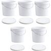 OIPPS - Secchielli in plastica bianca con coperchio, 5 x 20 litri