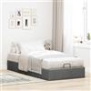IKAYAA Letto Singolo 80x200 con Contenitore Letto Idraulico con meccanismo di Sollevamento Letto Imbottito con Rete a Doghe-Grigio scuro-80 x 200 cm