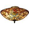 WXAN Lampada da soffitto in stile Tiffany Bella Mezzo incorporato Rotonda Colorata Shell Design Paralume soffitto lampada stile Liberty/colore vetro paralume per Soggiorno Camera da Letto E27 * 3,Ø40cm