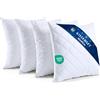 Amazinggirl Cuscino Letto 45x45 cm SET 4 pezzi - Cuscino per Divano e Decorazione Microfibra Morbida - Guanciale Certificato OEKO-TEX Lavabile 60 Bianco 45 x 45 cm