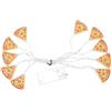 LABRIMP Catena di Luci LED Arancioni a Forma di Pizza 20 Lampadine per Decorazioni Interne, in Plastico, per Feste e Matrimoni, Sicura per Uso Domestico