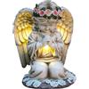 Esncddym Angeli solari per giardino esterno,Angeli solari per cimitero,Decorazione da giardino con angelo in preghiera in resina con luci solari - Decorazioni per cimiteri, decorazioni da giardino,