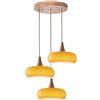 SANGPAO Lampada a sospensione in vetro di latte a grappolo nordico Magazzino di luce Vetro arancione Lampadario moderno di metà secolo Lampadario a tamburo Lampada a sospensione a soffitto in fattoria