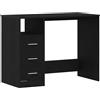 vidaXL Scrivania Cassetti Rovere Nero 102x50x76 cm Legno Multistrato