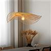 GERAGUR Illuminazione con Materiali Naturali Lampada A Sospensione per Cappello DPaglia Paralume in Rattan Vimini Country Lampadario Vintage in bambù Lampada A Sospensione Intrecciata in Rattan