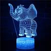 Ulalaza Lampada da scrivania 3D Illusion Night Light Lampada da Elefante con Telecomando e Interruttore tattile Regalo per la casa a 16 Colori