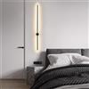 Generic Lampade da Parete e Applique LED Lunga Striscia Lineare Girevole per Interni Moderno Stile Nordico in Metallo per Camera da Letto Soggiorno (Nero-Luce Naturale 120 cm)