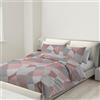 BANZAII TEXTILE INNOVATOR ONLINE Banzaii Copripiumino Singolo 155x200 cm con Cerniera e Lacci Angolari 100% Microfibra Manopesca, Set Copripiumino e Federa con Zip 50x80 cm, Made in Italy, Francesca Rosa