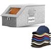 Generic Scatole impilabili per cappelli da baseball, possono contenere fino a 24 berretti, con coperchi e maniglie per il trasporto, antipolvere, trasparenti, robuste organizer per armadio (1 pezzo)