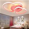 YZSJ Plafoniera LED Lampada Da Soffitto Dimmerabile Cuore Moderno Lampada Da Camera Per Bambini in Acrilico Con Telecomando Ragazze Dei Ragazzi Lampadario Di Cartone Animato Per Bambini Metallo,Rosa