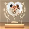 Jkolalin Regali Personalizzati per Mamma/Papà/Baby/Bambini/Famiglia, Cornice Personalizzata con Foto, Lampada Personalizzata con Foto, Idee Regalo per Compleanno, Anniversario, Festa del Papà