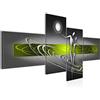 Runa Art Murale Soggiorno Astratto Figure Verde Grigio 4 Pezzi - Made in Germany - 301245c