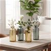 levandeo Set di 4 vasi in vetro giallo sole, colore marrone, grigio, altezza 14 cm, decorazione da tavolo, per primavera, vaso decorativo