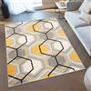TAPISO Lazur Tappeto Soggiorno Pelo Corto Design Moderno Motivo Geometrico Astratto Grigio Arancione Cameretta Stanza Ragazzi Salotto Camera Sala Oeko-Tex 80 x 150 cm