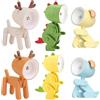 Topaliving 6 mini lampada da tavolo a LED, per cani, simpatica, piccolo supporto per telefono, dinosauro, luce notturna con animale, regolabile, regalo per studenti e bambini (misto, 6 pezzi)