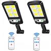 hanaiette 2xpezzi Faretto lampione solare 120 led cob da esterno sensore di movimento ip65 con telecomando