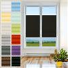 PLISART Tenda Plissettata con Foratura, 50 x 150 cm, Nero, Plissee per Finestre, Montaggio a Viti, Protezione Solare e Privacy, Tessuto Perlato, Parti di Montaggio Incluse