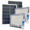 081 Store - 2 PEZZI faro led esterno con pannello solare 600w 6500k Bianco IP67 impermeabile pannello solare con telecomando