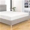 BANZAII TEXTILE INNOVATOR ONLINE Banzaii Lenzuolo sotto con Angoli Invernale Felpato in Flanella Anti-Pilling 100% Cotone Tinta Unita Una Piazza e Mezza 110/120 x 200 cm Bianco