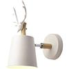 Mengjay Creativo Applique da Parete Moderno Lampada da Parete Semplice Lampada a Muro E27 Testa di Cervo Nordico Stile Art Deco per Camera da Letto dei Bambini, Ristorante, Corridoio, Scale (Bianco)