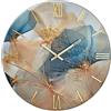 Generico Orologio da Parete, Soggiorno, Cucina, Moderno,Effetto marmo, Base legno, Lavorazione a resina, Numeri a rilievo, Diametro disponibile 40/60/80/100 cm, Made in Italy (petali, 40)