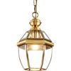 Generico LAUMZX Lampada a sospensione country francese, lanterna sospesa in ottone vintage con vetro trasparente, lampada da soffitto in oro antico for foyer, ingresso, corridoio