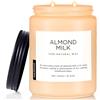 M&SENSE Candele di soia Latte di mandorla. Candela a 2 stoppini in barattolo grande da 550 g Durata 110 ore Candela di soia naturale organica rilassante alla vaniglia profumata Regalo di benvenuto