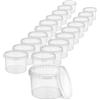BenBow Secchio con coperchio 0,5l trasparente 20x 0,5 litri, idoneo al contatto con gli alimenti, stabile, ermetico - a prova di perdite, inodore - contenitore di plastica - vuoto