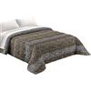 Tata Home Trapuntino Copriletto Trapuntato Primaverile Estivo 100 gr/mq Quilt Leggero Letto Singolo 160x260 cm Fantasia Animalier Maculato Made in Italy Disegno Leopardato