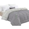 Tata Home Trapunta Invernale Tinta Unita Double Face Singola Imbottita 350 gr/mq Piumone Caldo Letto 1 piazza 180x260 cm Bicolore Grigio Chiaro Grigio Scuro Mod. J