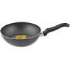 Ballarini Firenze Wok, Rivestimento Antiaderente con Manico, Rotonda, Alluminio, Antracite, 24 cm