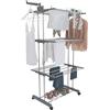 Arreditaly Stendibiancheria A Rotelle Stendino A Torre Verticale In Acciaio E ABS 4 Piani Ripiani Pieghevole Modulabile Salvaspazio Con Ali Richiudibile Interno Esterno 169 x 75.5 x 63.5 Cm (Grigio)